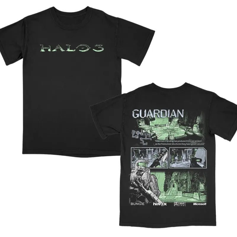 2-sides Halo 3 game T-shirt Made Using 100% Us Cotton, Design & Printed In The USA Menswear T-Shirt graphic tee