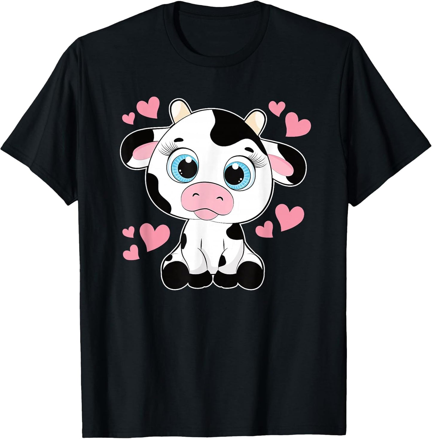 Cute Cow Pattern Kawaii Cow Lover Women Girls Kids Toddlers T-Shirt