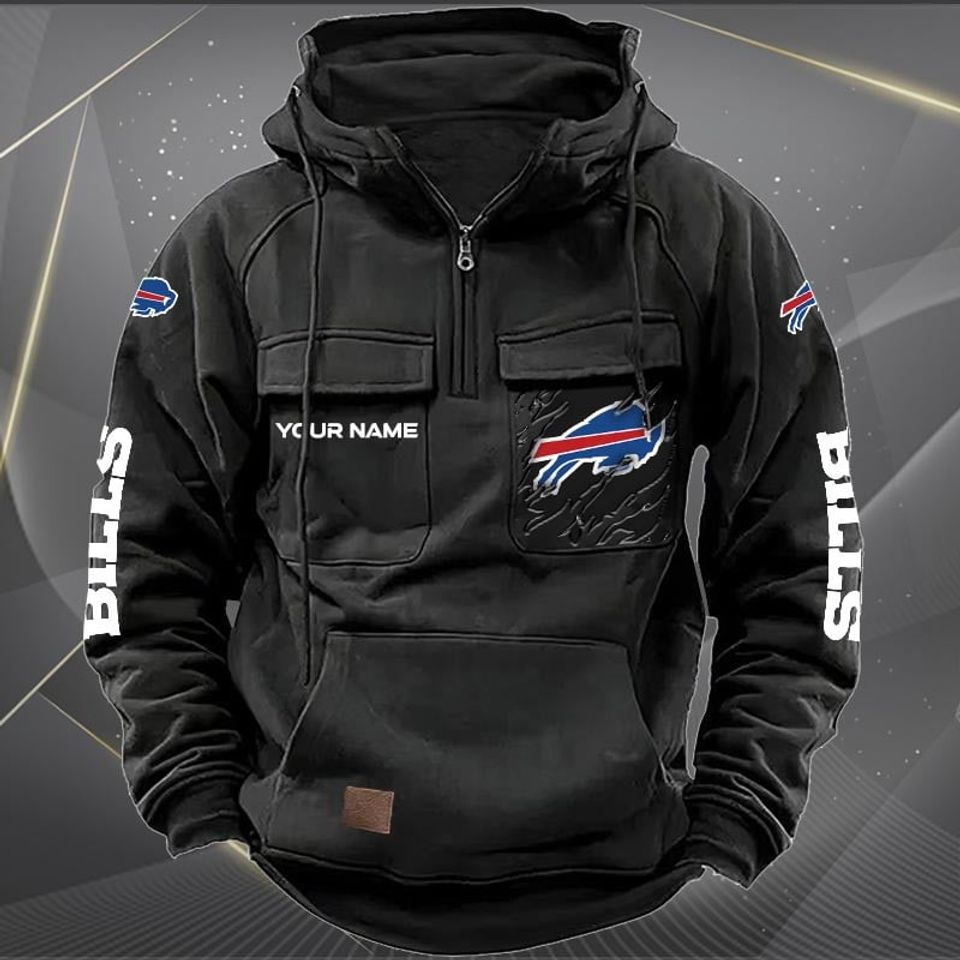 Buffalo Bills Vintage Men Hoodies With Custom Name