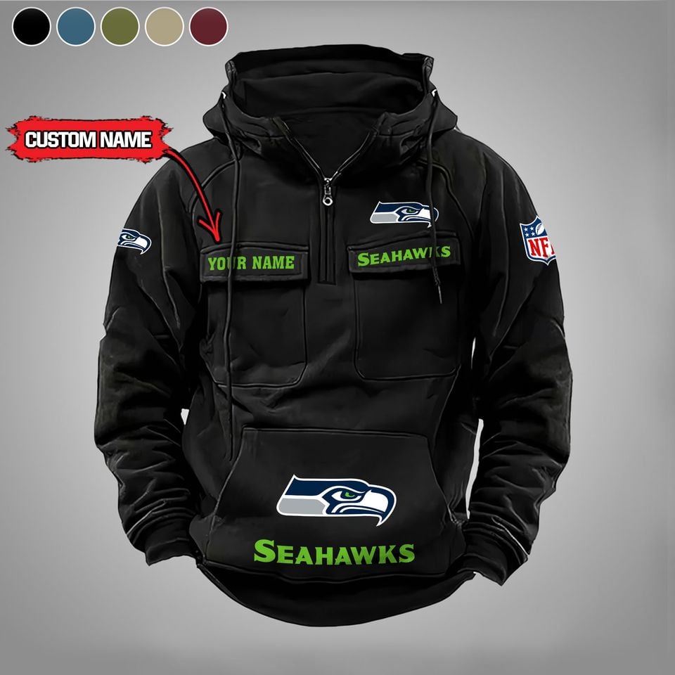 Seattle Seahawk Custom Cargo Hoodie