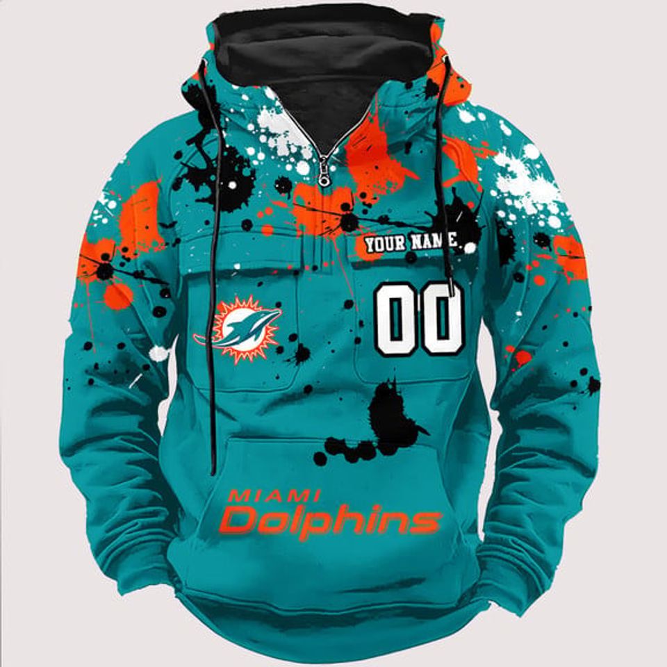 Miami Dolphins Classic 3D Cargo Hoodie