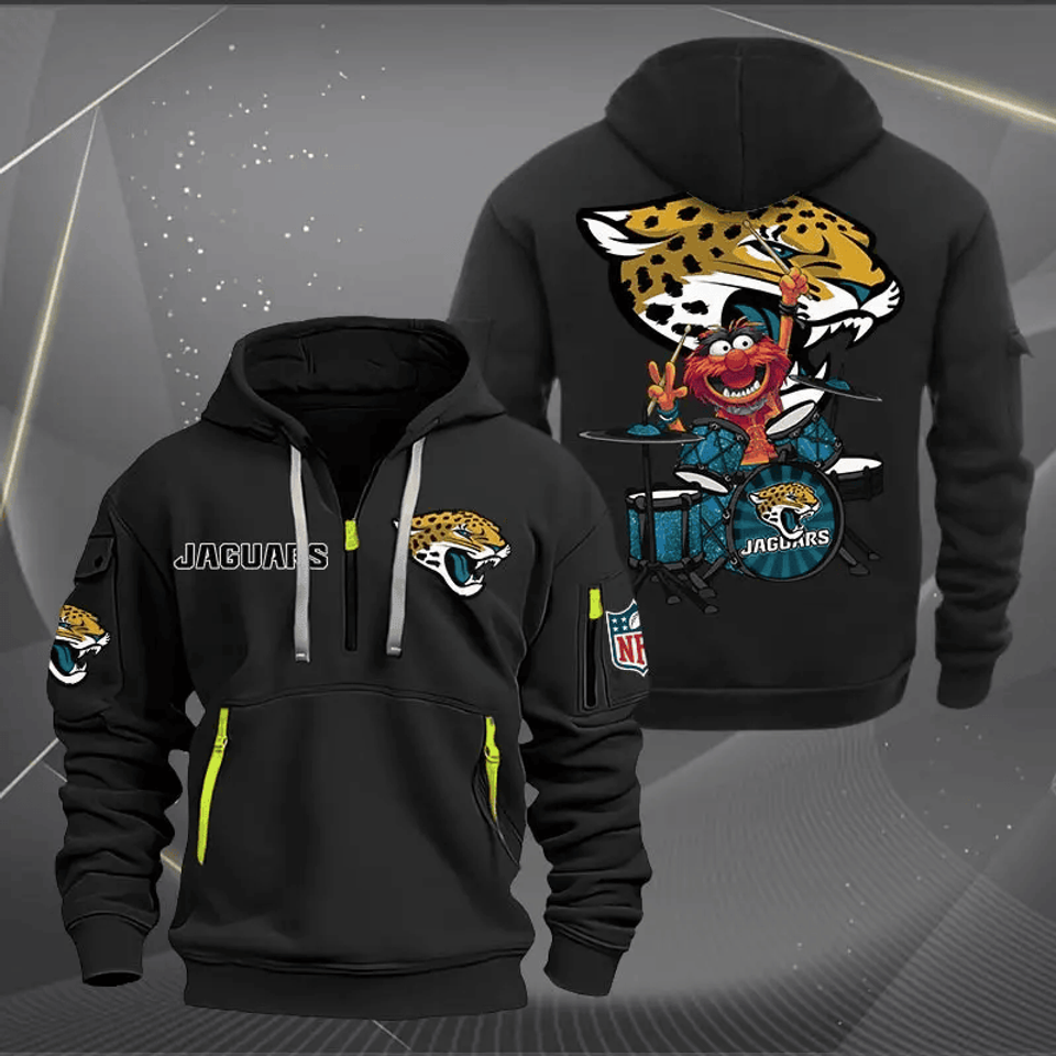 Jacksonville Football Team Quarter Zip Hoodie Rocking Drummer Football Fan Gift