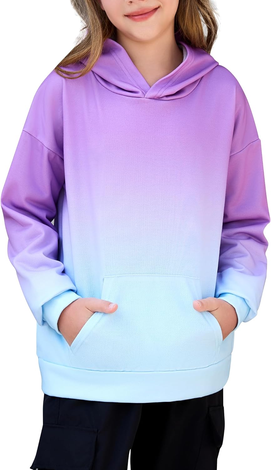 Cute Tie Dye Graphic Hoodies for Teen Girls Gradient Clothes for Girls