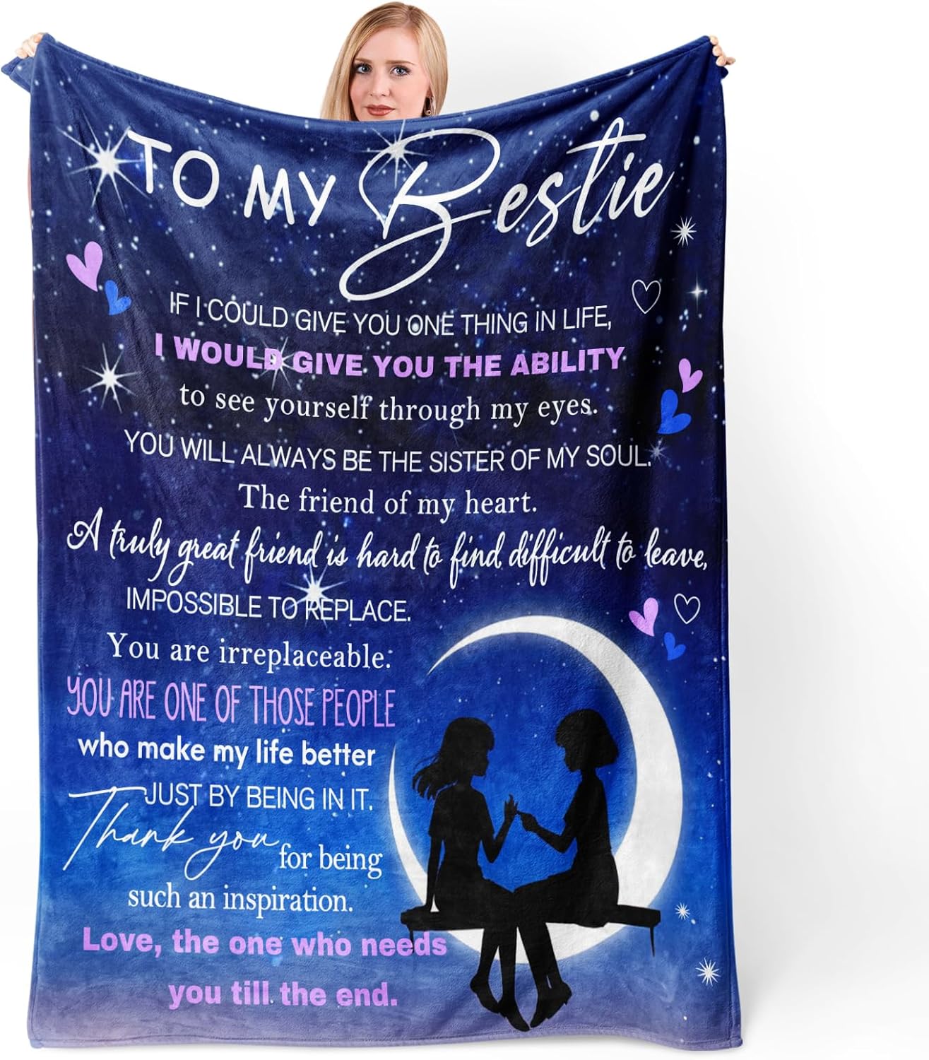 Best Friend Birthday Gifts for Women Mothers Day,Friendship Gifts for Women,Bestie Gift Throw Blanket,Gifts for Best Friend Woman,Sister Graduation Gift Ideas for Woman Blanket 50 "x 60"