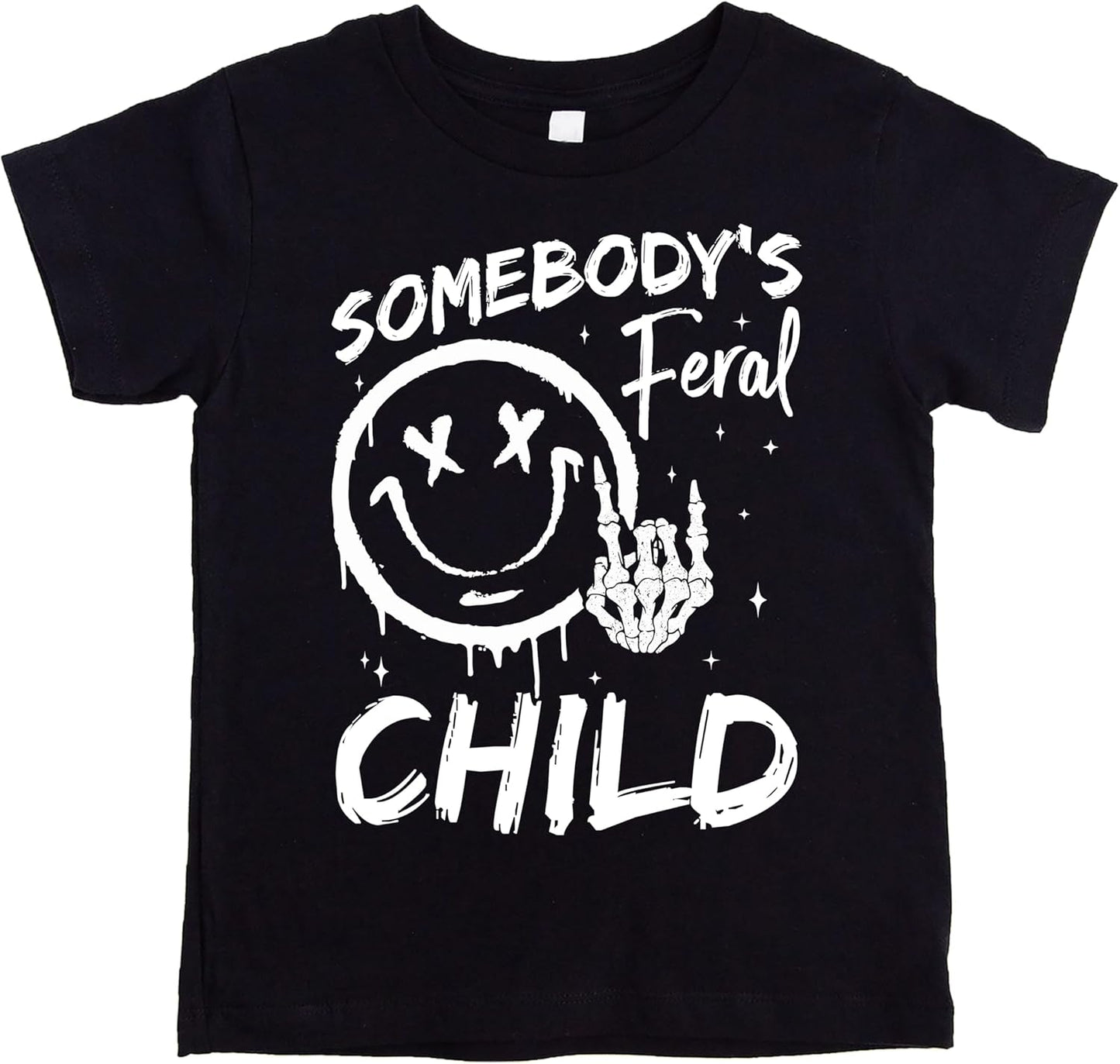 Funny Somebody's Feral Child Shirt for Boys and Girls Vintage Retro Punk Rock Tee for Kids