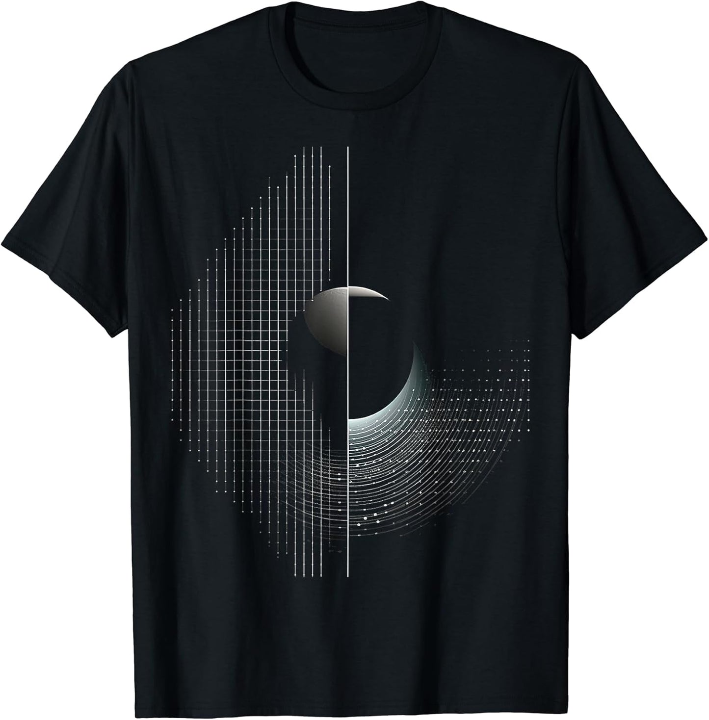 Moon Pixel Art Graphic Geometric Motif Moon T-Shirt