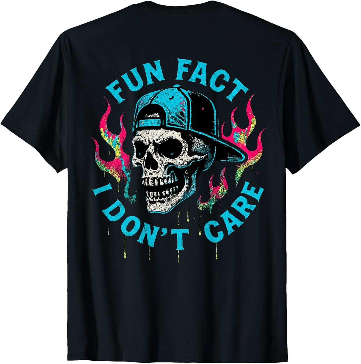 Funny Fun Fact I Don't Care Skeleton Tee Gift