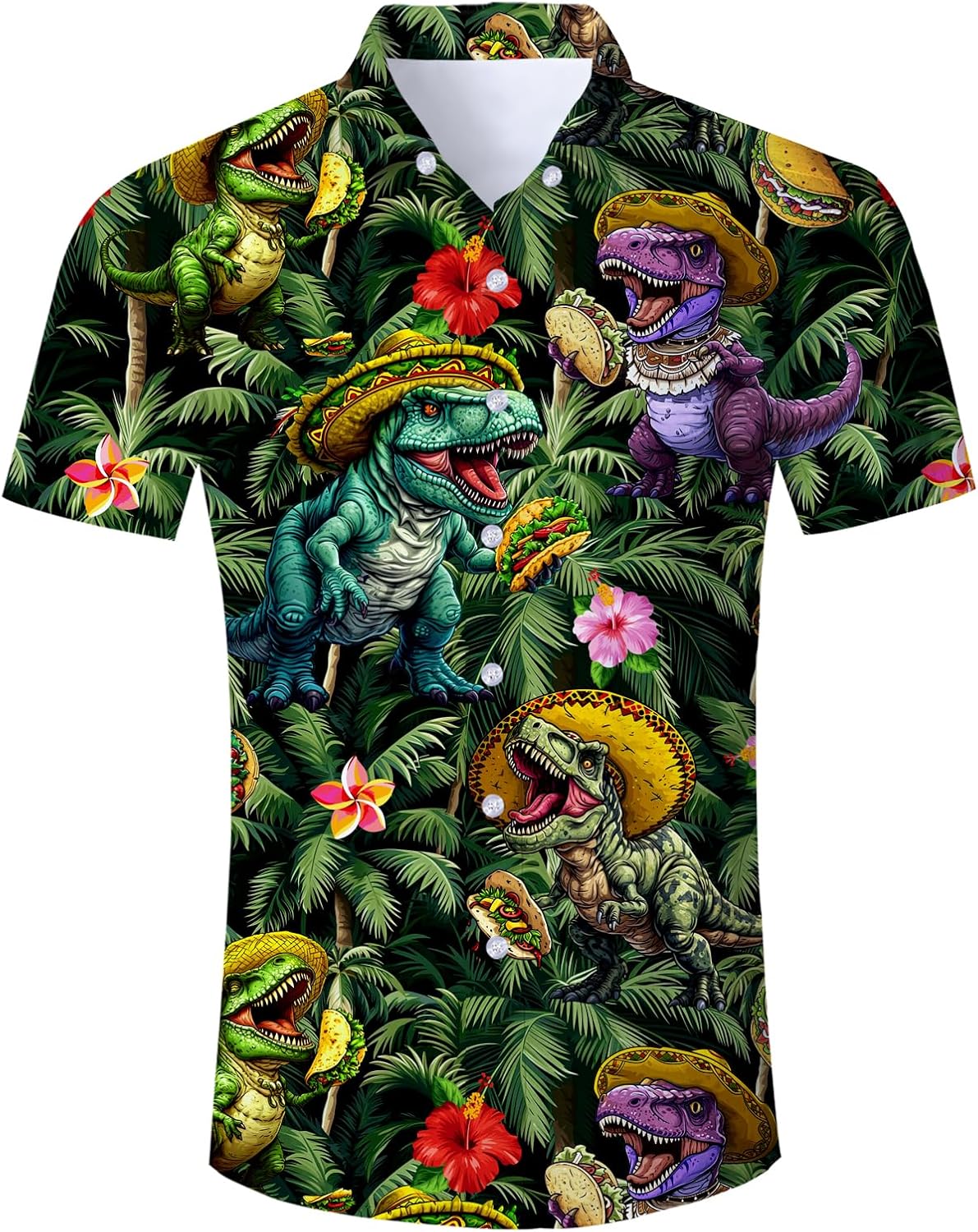 Mens Hawaiian Shirt Casual Button Down Short Sleeve Tropical Beach Dress Shirt for Summer Holiday