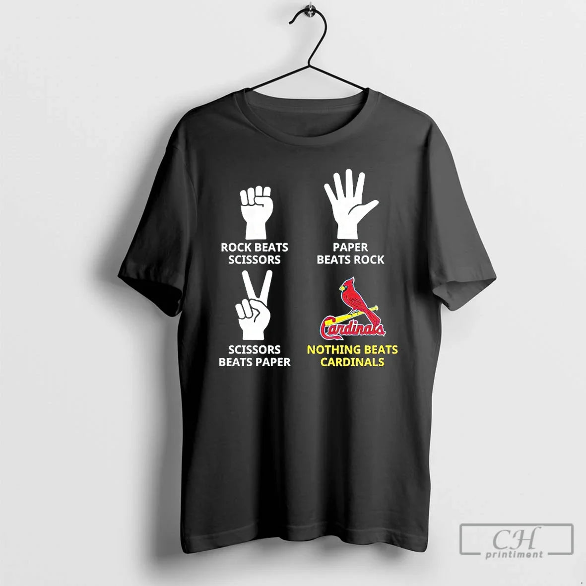 Classic Rock Beats Scissors Paper Beats Rock Scissors Beats Paper Nothing Beats Cardinals T Shirts