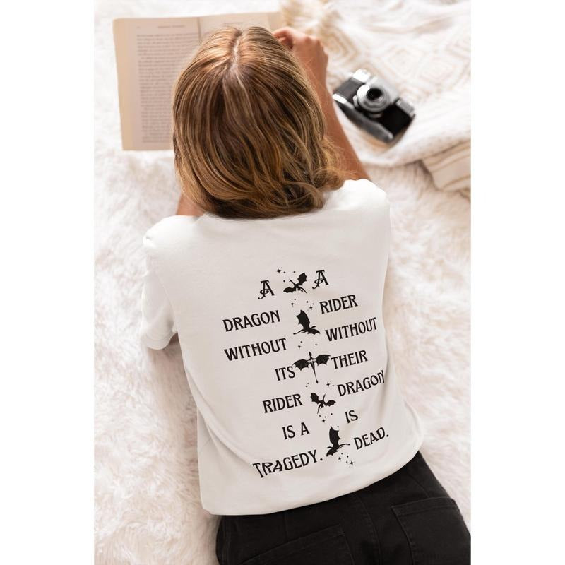 Dragons shirt, Fourth Wing shirt , Bookish, Book Lovers, Bookstagram, Iron Flame, Onyx Storm, Empyrean back side