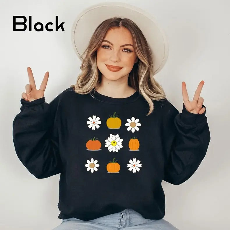 Fall Pumpkin Unisex Sweatshirt, Thanksgiving Shirt, Thanksgiving Shirt, Autumn Sweatshirt, Pumpkin Lover Sweater Bottom Collar Casual Cotton