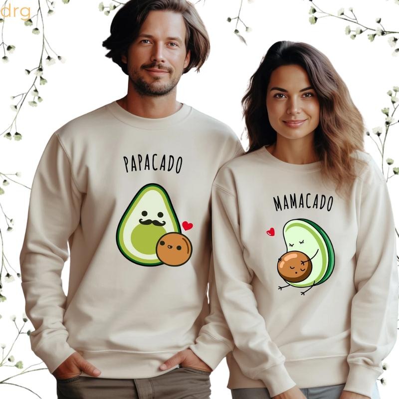 Family Matching Avacado Sweatshirt drg, Mamacado Sweatshirt drg, Pregnancy Announcement, Avocado Couple Sweatshirt. Crewneck Fabric