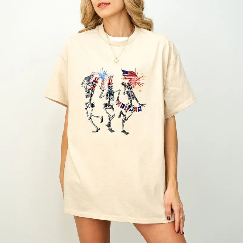 Funny 4th Of July Shirt, America sublimation Shirt, Dancing skeleton Shirt, Retro 4th of july, patriotic, Usa Shirt, America shirt Shirt