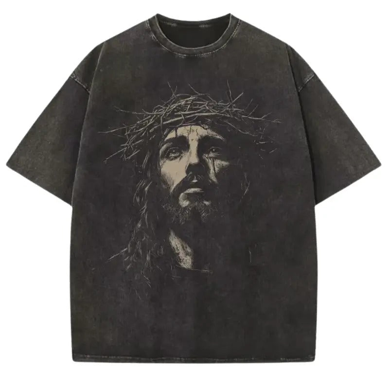 Jesus Shirt, Christian Streetwear Religious Gift for Him or Her Faith Apparel, Washed Unisex Tee Jesus Christ Church Wear Womenswear
