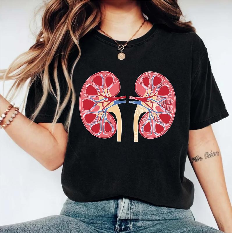Kidneys Anatomy Shirt, Kidney Awareness T-shirt, Dialysis Tech Gift Tee, Nephrologist Shirt, Dialysis Nurse Short Sleeve, Nephrology Squad Tee, Unisex Kidney Disease Tee