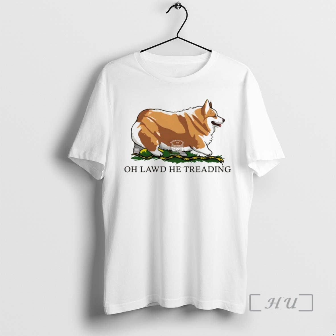 Officials Corgi Oh Lawd The Treading Dont Tread On Me Parody Flag Premium T Shirts