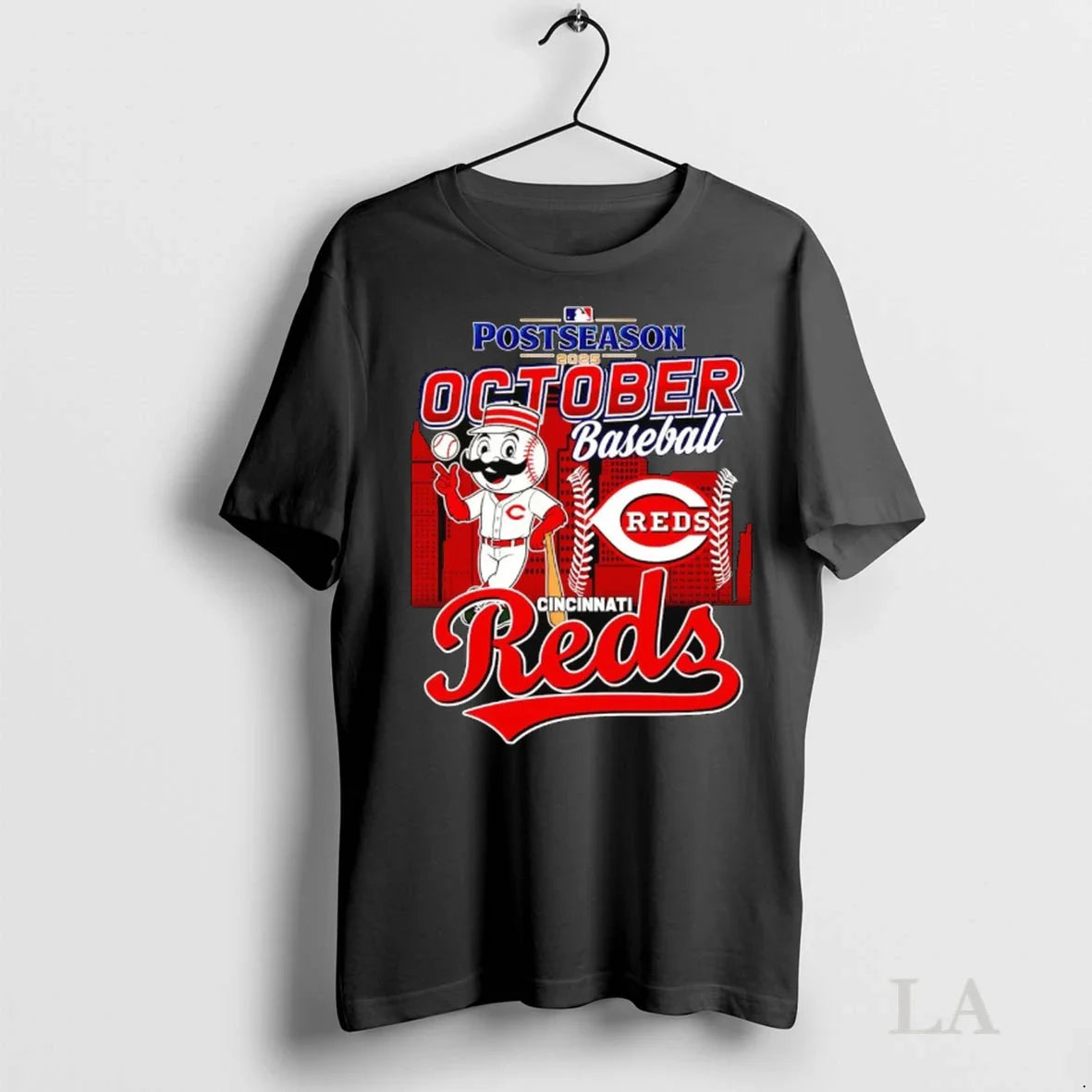 Original Cincinnati Reds 2025 Postseason October Mascot Skyline