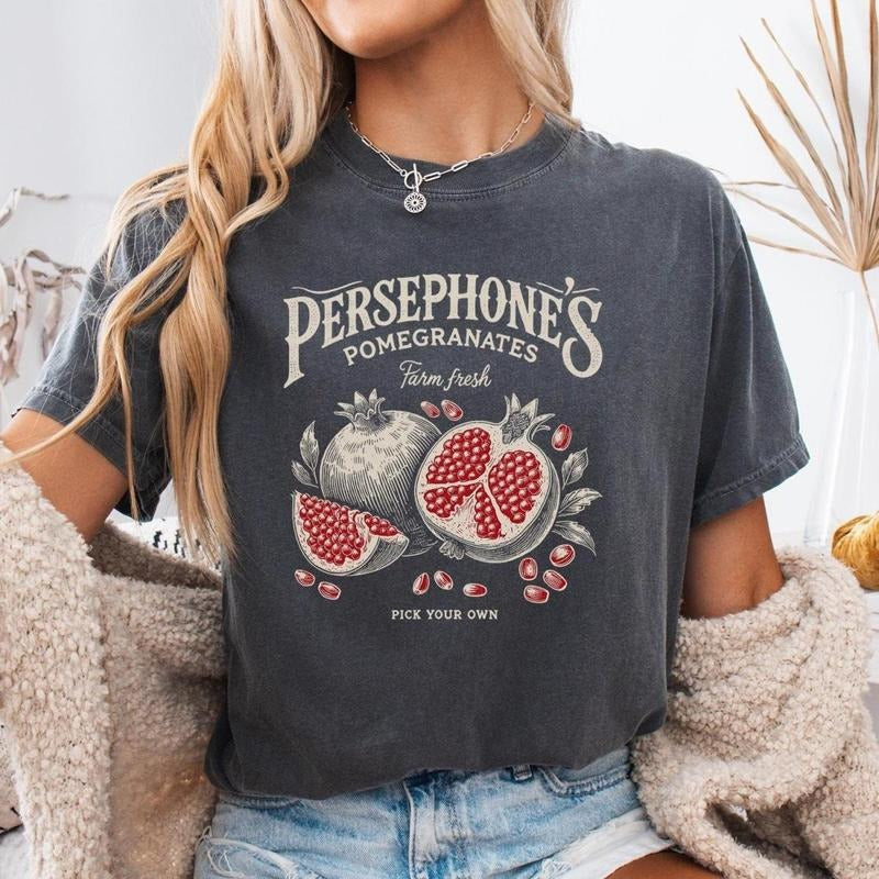 Persephone's Pomegranate Shirt, Persephone Greek Mythology Tee, Dark Academia Tshirt Booktok Merch, Bookish Gift Booknerd