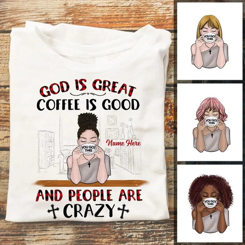 Personalized Coffee & Jesus T Shirt Ag32 95O57
