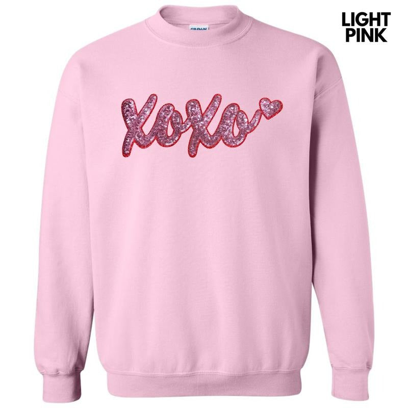 Pink XOXO Sequin Patch Sweatshirt