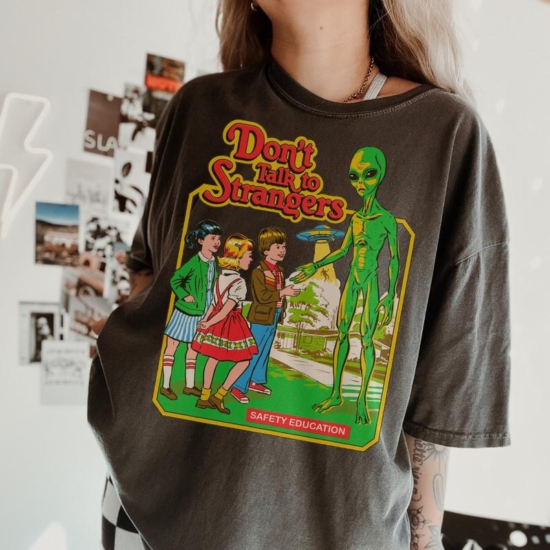 Retro Halloween Shirt, Don't Talk To Strangers Shirt, Vintage Halloween Sweatshirt, Spooky Season Sweater, 90s Halloween Fan Shirt
