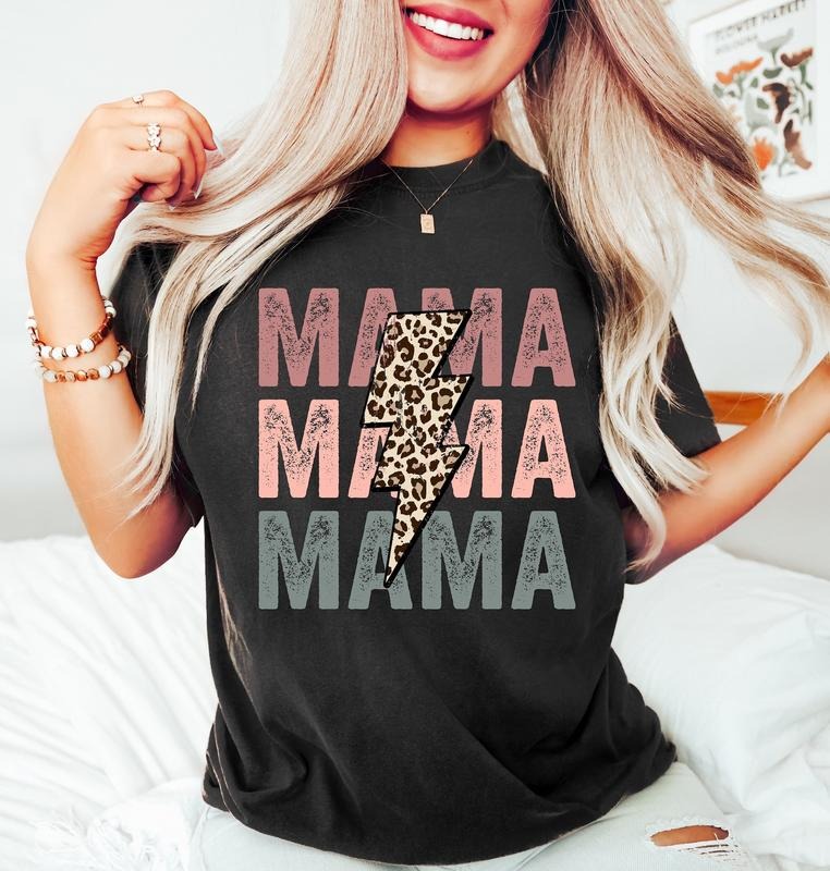 Retro Mama Shirt, Leopard Mama Shirt, Mom Life Shirt,Girl Mama Shirt, Motherhood Shirt, Cute Mom Shirt, Mothers Day Gift,Mama T-shirt