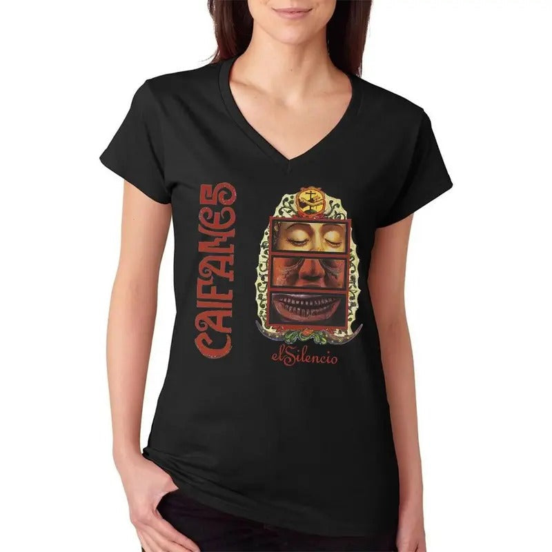 Rock en espaƱol caifanes el silencio women's v-neck t-shirt Casual Comfort