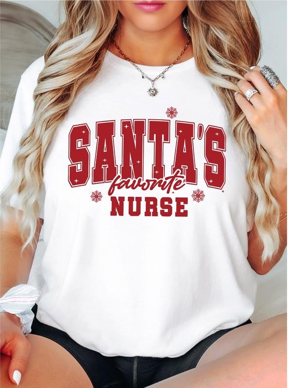 Santa's Future Nurse T-Shirt, Christmas Future Nurse Shirt, Christmas New Nurse Tee, Christmas Nurse Gifts Tee, Nursing Student Short Sleeve.,