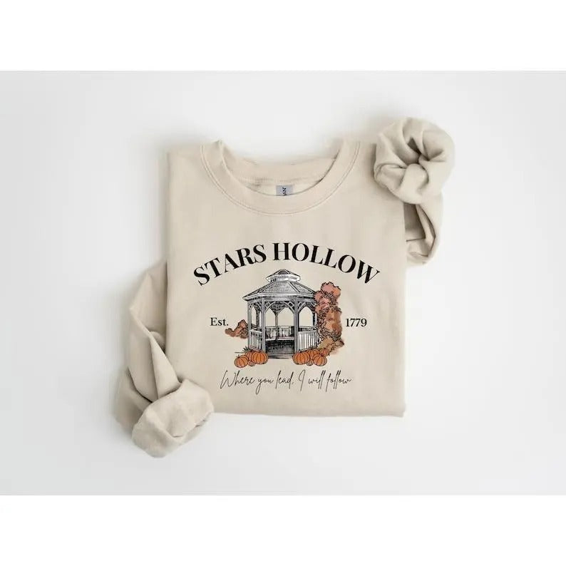 Stars Hollow Sweatshirt, Stars Hollow Where You Lead I Will Follow Shirt, Vintage Style Lukes Diner Sweatshirt