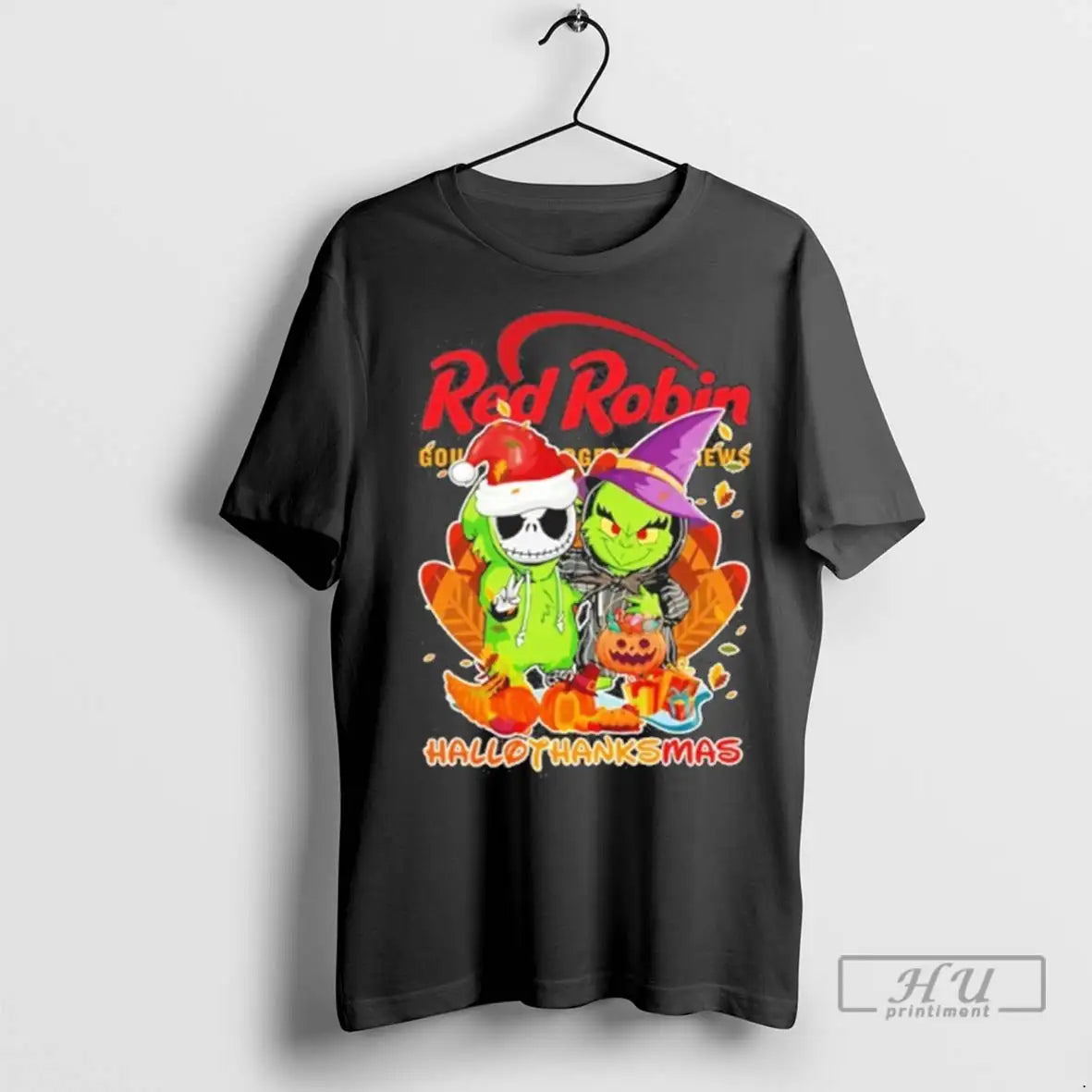Trending The Grinch And Santa Jack Red Robin Logo Hallothanksmas T Shirts