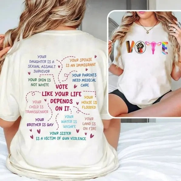 Vote Shirt, Vote Like Ruth Sent You Tee Shirt, Pro Choice Shirt, Bann3d Books Tee, Reproductive Rights, Political Activism Tee, Unisex Short Sleeve Tee Shirt
