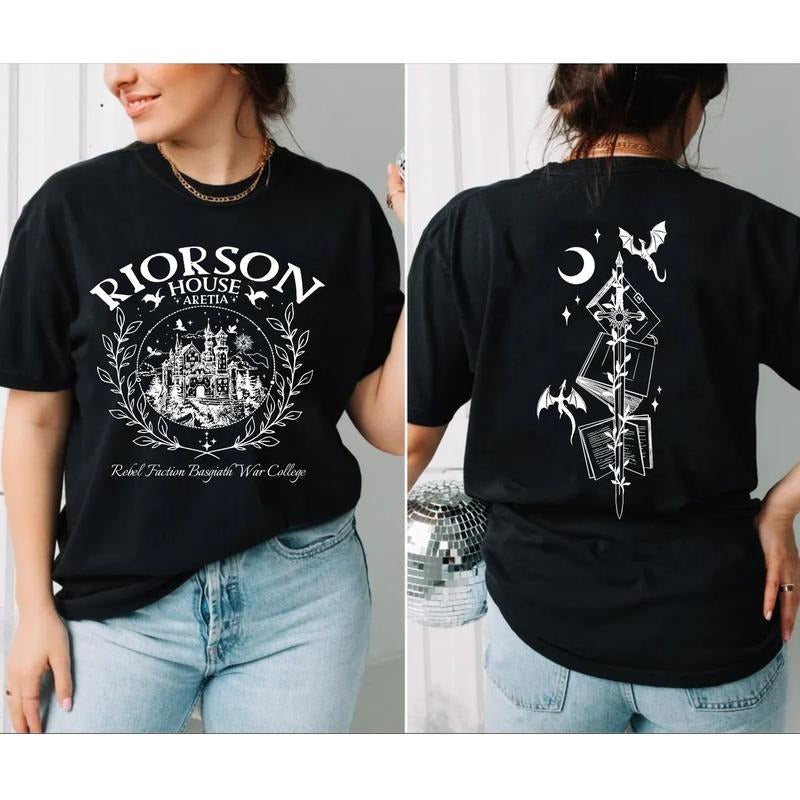Xaden Riorson House Two Sides Tshirt, Iron Flame Shirt, Dragon Rider Shirt, Violet Sorrengail, Bookish Gifts, Unisex Sweater Pullover Tee