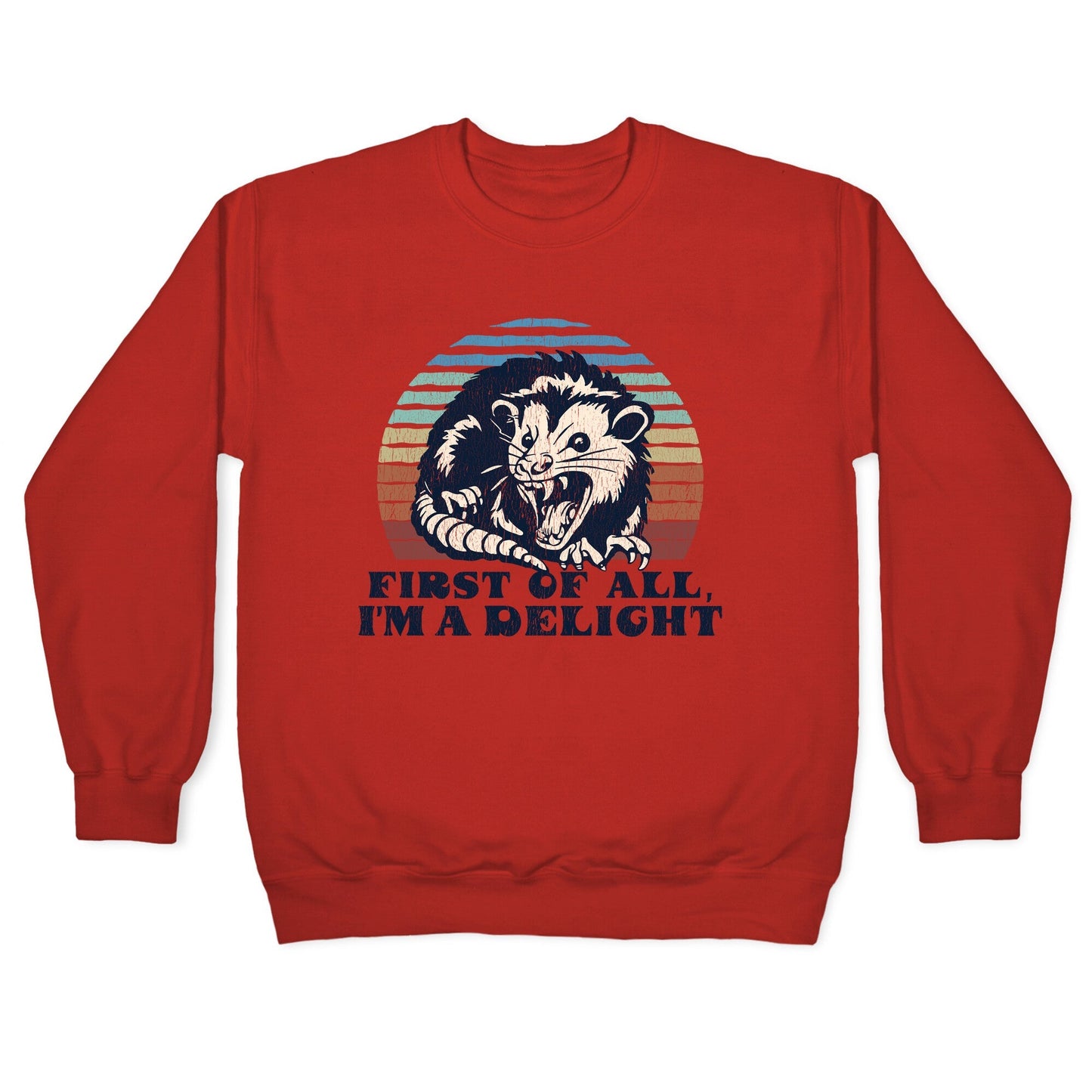Delightful Unhinged Possum Crewneck Sweatshirt