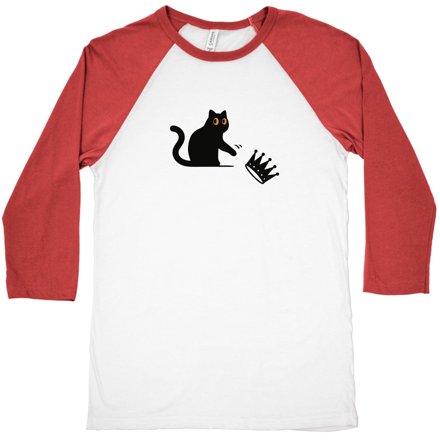 No Kings Cat Baseball Tee