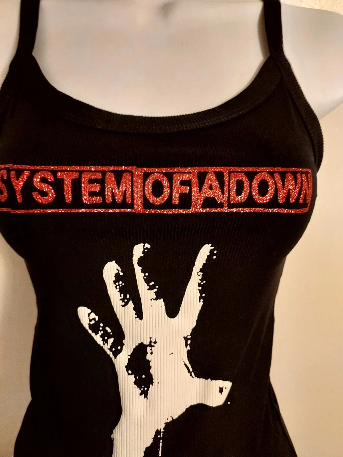 System of a Down Crop top Tank Toxicity self titled hand album Shirt Glitter