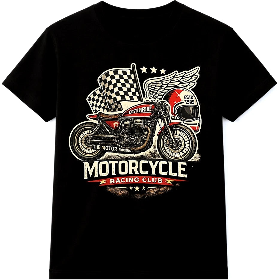 Vintage Motorcycle Racing Biker T Shirt Retro Motorbike Rider Graphic Tee