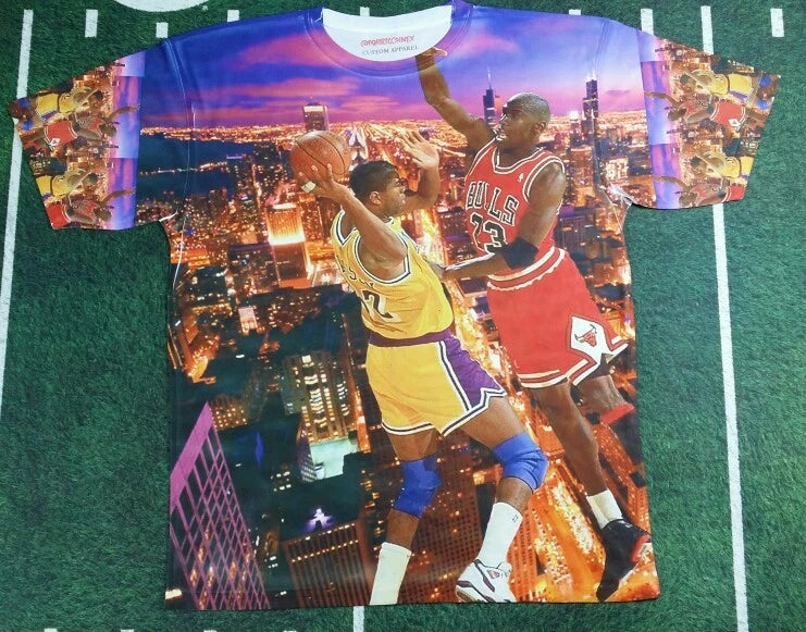 Custom Jordan VS Magic Sublimated shirt bulls lakers bred toro infared VI XI 13