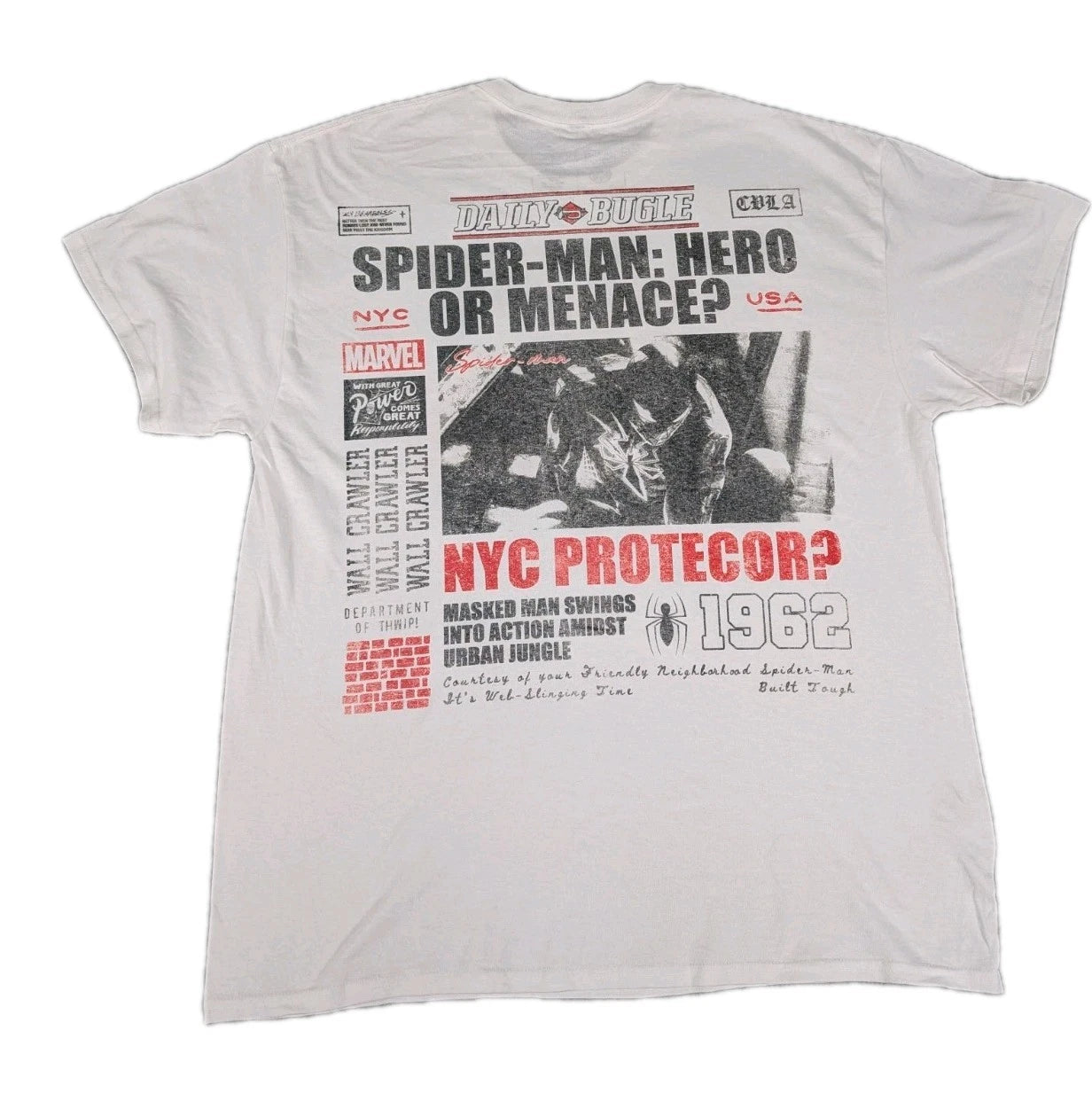 Civil LA x Marvel CVLA Shirt Mens Size XL White The Daily Bugle Spiderman New