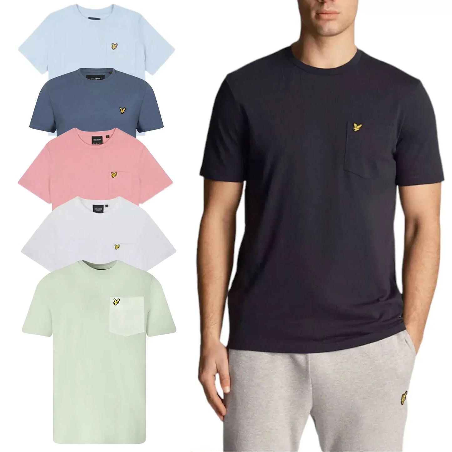 Lyle & Scott Mens T Shirts Casual Soft Cotton Pocket Short Sleeve Tee Top S-XL