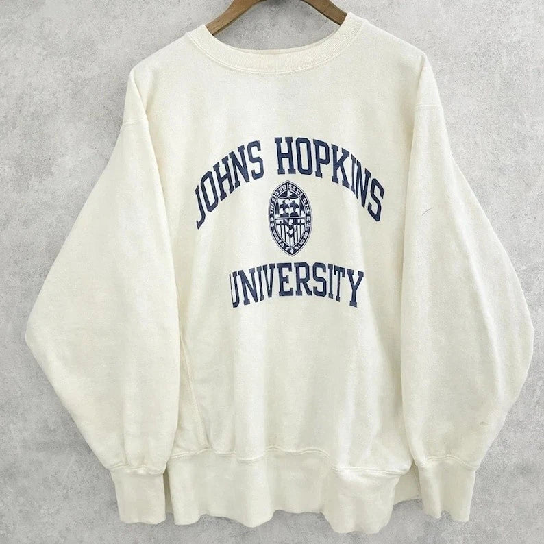 Vintage 90s Johns Hopkins University Sweatshirt Crewneck College Retro