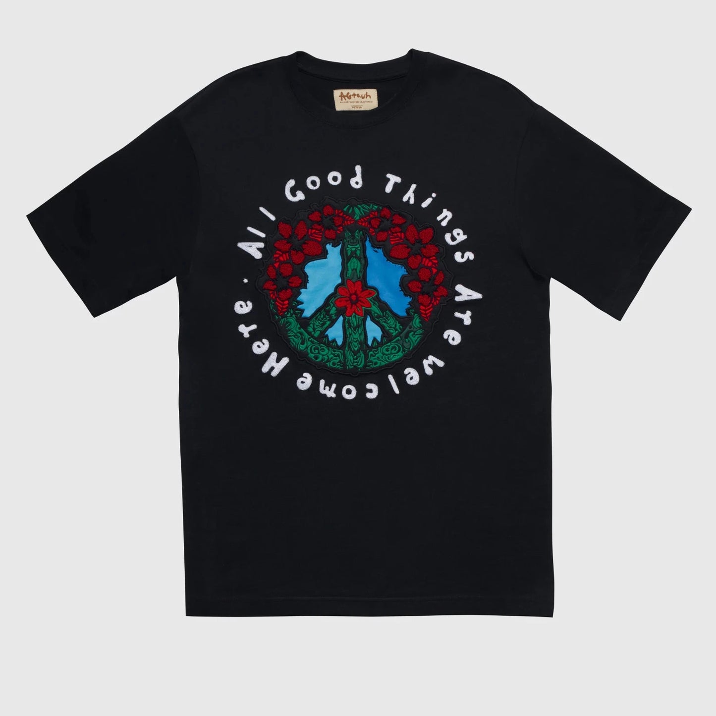 AGTAWH Brick T-Shirt 'Peace and Love' Cotton Classic Fit Crewneck Lightweight XL