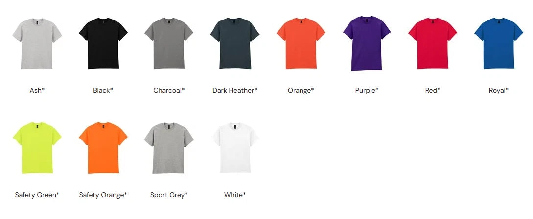 Personalised Custom Gildan Ultra Cotton Adult T-Shirt Short Sleeve GD002