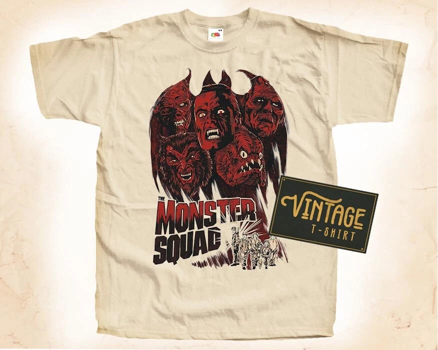 The Monster Squad V1 T SHIRT Tee Movie Poster Vintage Natural sizes S to 5XL
