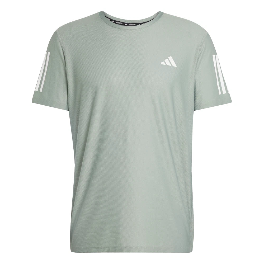adidas Own The Run Crew Neck Short Sleeve T-Shirt Mens Green Casual Tops JC9793
