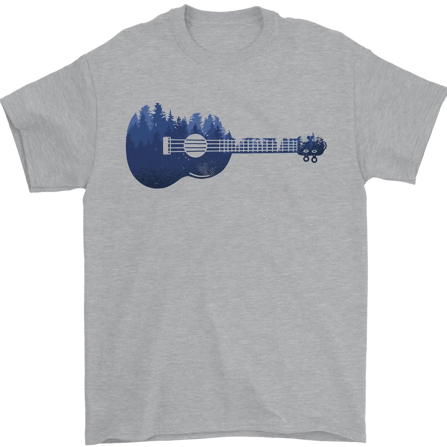 Ukulele Forest Guitar Music Guitarist Mens T-Shirt 100% Cotton