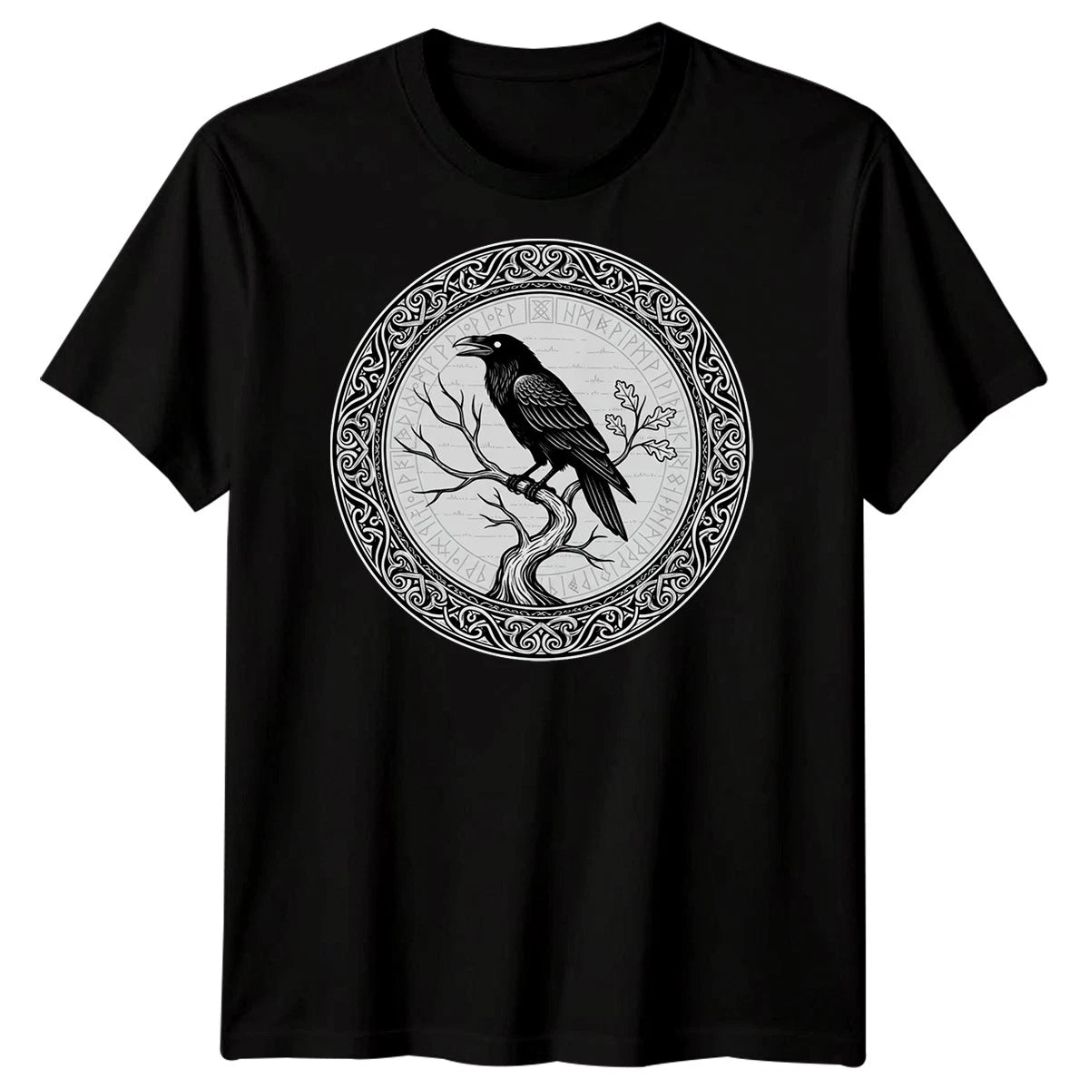 Raven Norse Mythology Mens T-Shirt Rune Celtic Knot Design