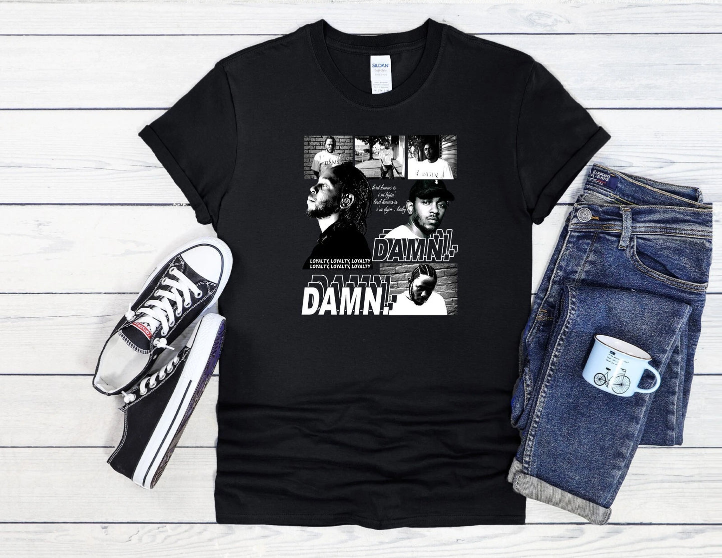 Kendrick Lamar T-Shirt DAMN. Collage Men Women Unisex Shirt Hoodie Baseball 4289