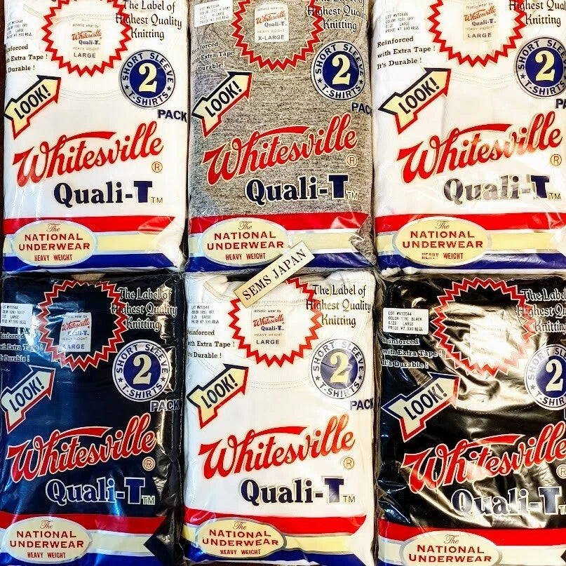 WHITESVILLE 2-PACK T-SHIRT WV73544 White Black Toyo Enterprise MADE IN JAPAN