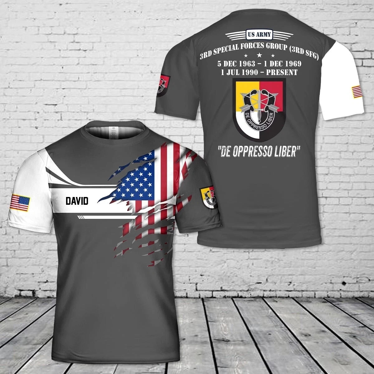 Custom Name US Army 3rd Special Forces Group Military 3D shirt S-5XL
