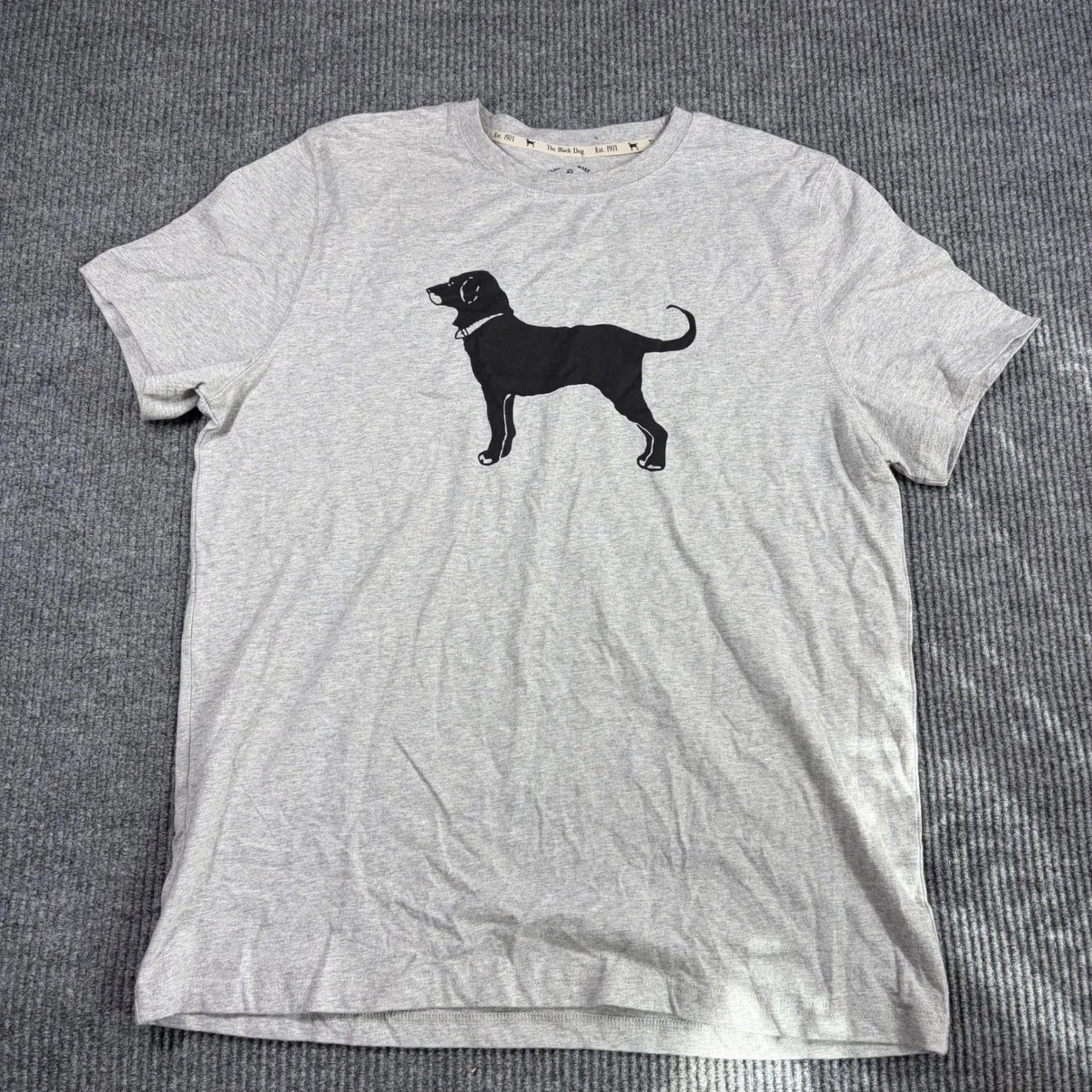 The Black Dog Mens Classic Collection Graphic T-Shirt Gray Large 2025 Logo